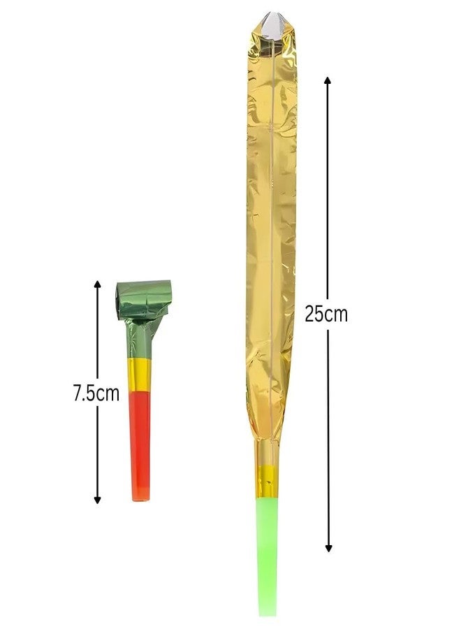 Crazy Sutra 50Pc Party Horns Noisemakers Blow Outs Whistles Multicolor Toys for Party Perfect for New Year?s Eve Celebrations - Image 5